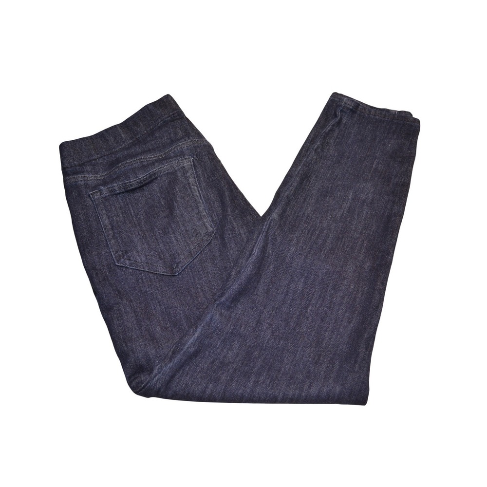 Lands' End Pull On Jeans Women 16 Blue Excellent Indigo Skinny High Rise Jegging